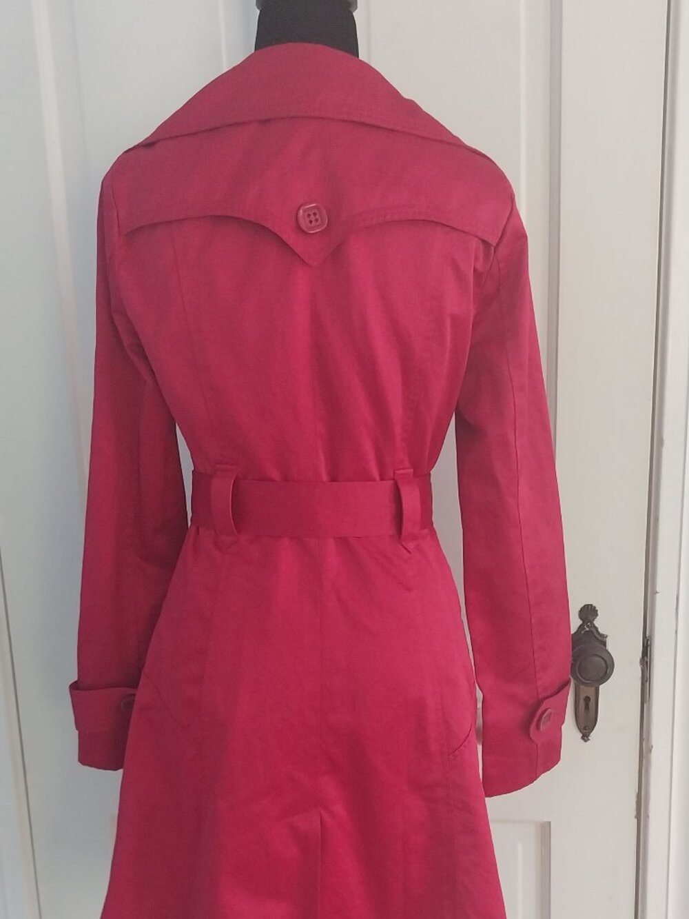 Stunning Red Raspberry Trench Coat - Picture 4 of 8